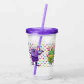 Grappige Monster Cartoon Personages Acryl Drinkbeker (Achterkant)