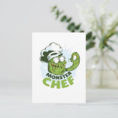 Grappige Monster Chef Kraken Octopus Monster op Ma Briefkaart (Staand voorkant)