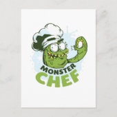 Grappige Monster Chef Kraken Octopus Monster op Ma Briefkaart (Voorkant)