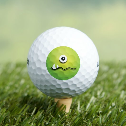 Grappige Monster Eye Emoji Golfballen (Insitu Shirt)