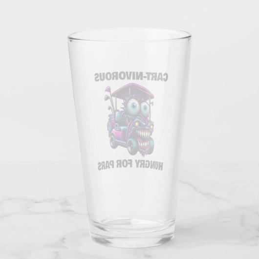 Grappige Monster Golf Cart Gift Sport Fans Glas (Achterkant)