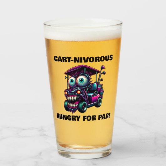 Grappige Monster Golf Cart Gift Sport Fans Glas (Voorkant gevuld)