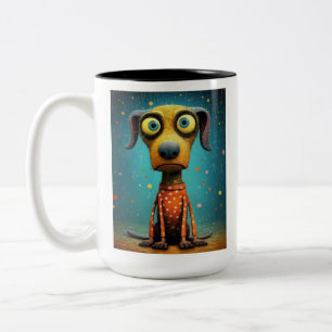 Grappige Monster Hond: Mutt Medusa Tweekleurige Koffiemok