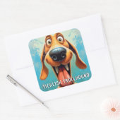 Grappige Monster Hond: Ticklish Trollhound Vierkante Sticker (Envelop)
