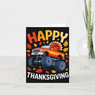 Grappige Monster Truck Kalkoen Gelukkig Thanksgivi Kaart