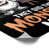 Grappige Monster Wiskunde Docent Halloween Yeti Ko Poster (Hoek)