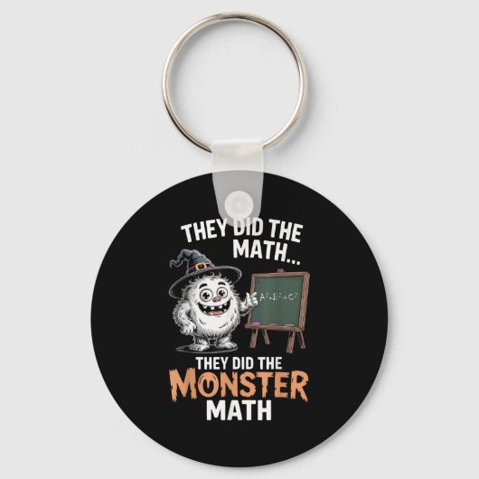 Grappige Monster Wiskunde Docent Halloween Yeti Ko Sleutelhanger (Voorkant)