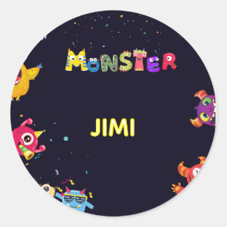 Grappige MonsterFeeststickers voor Kinderen Ronde Sticker