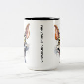 Grappige monsterhond: Chihuahua grinniken Tweekleurige Koffiemok (Center)