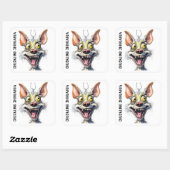Grappige monsterhond: Chihuahua grinniken Vierkante Sticker (Vel)