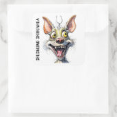 Grappige monsterhond: Chihuahua grinniken Vierkante Sticker (Tas)