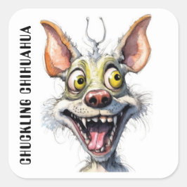 Grappige monsterhond: Chihuahua grinniken Vierkante Sticker