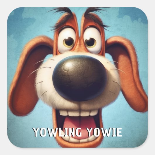Grappige monsterhond: Yowling Yowie Vierkante Sticker (Voorkant)