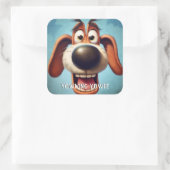 Grappige monsterhond: Yowling Yowie Vierkante Sticker (Tas)