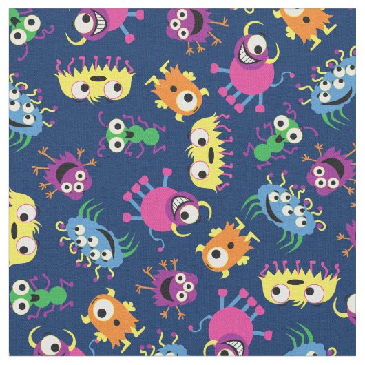 Grappige Monsters Mooie Kinderen Decor Stof (Close Up)