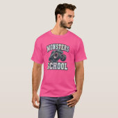 Grappige monsters terug naar middelbare school vra t-shirt (Voorkant volledig)