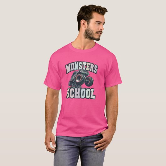Grappige monsters terug naar middelbare school vra t-shirt (Voorkant volledig)