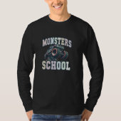 Grappige monsters terug naar middelbare school vra t-shirt (Voorkant)
