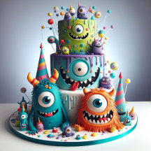 GRAPPIGE MONSTERS VERSIERDE KINDERVERJAARDAGSTAART
