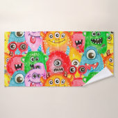 Grappige monsters, Waterverf naadloos patroon. Badhanddoek (Badhanddoek)