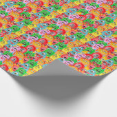 Grappige monsters, Waterverf naadloos patroon. Cadeaupapier (Hoek)