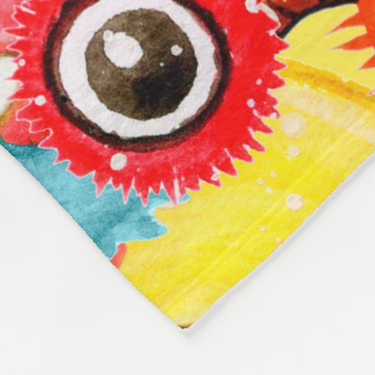 Grappige monsters, Waterverf naadloos patroon. Fleece Deken (Hoek)