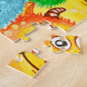 Grappige monsters, Waterverf naadloos patroon. Legpuzzel (Zijkant)