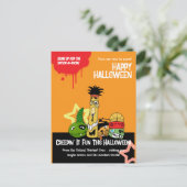 Grappige Monsters Zombies Halloween Cartoon Ontwer Briefkaart (Staand voorkant)