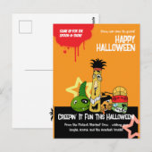 Grappige Monsters Zombies Halloween Cartoon Ontwer Briefkaart (Voorkant / Achterkant)