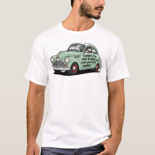 Grappige monteur auto kon remmen niet repareren cl t-shirt