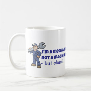 Grappige monteur niet een goochelaar koffie Mok