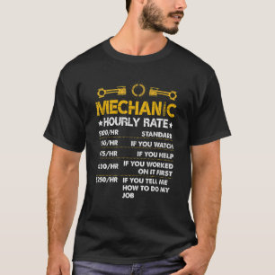 Grappige monteur uurtarief arbeidstarieven heren v t-shirt