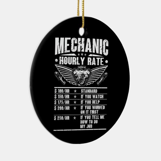 Grappige monteur uurtarief auto monteur arbeid keramisch ornament (Rechts)