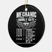 Grappige monteur uurtarief auto monteur arbeid keramisch ornament (Links)