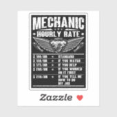 Grappige monteur uurtarief auto monteur arbeid sticker (Vel)