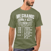 Grappige monteur uurtarief auto monteur arbeid t-shirt (Voorkant)