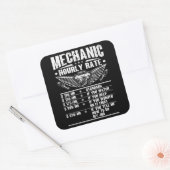 Grappige monteur uurtarief auto monteur arbeid vierkante sticker (Envelop)