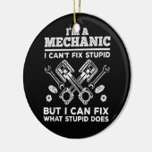 Grappige monteur voor mannen Vader Auto Diesel Aut Keramisch Ornament (Links)