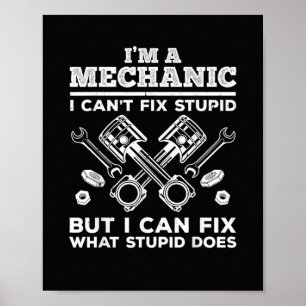 Grappige monteur voor mannen vader auto diesel aut poster