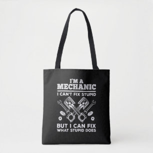 Grappige monteur voor mannen vader auto diesel aut tote bag