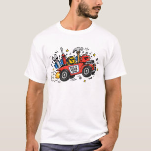 Grappige monteur weer aan het werk – Tool Crew-rak T-shirt