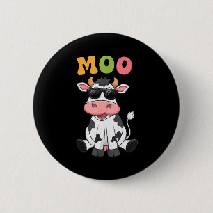 Grappige Moo Cow - Grappige Boer Koeien Mannen Vro Ronde Button 5,7 Cm