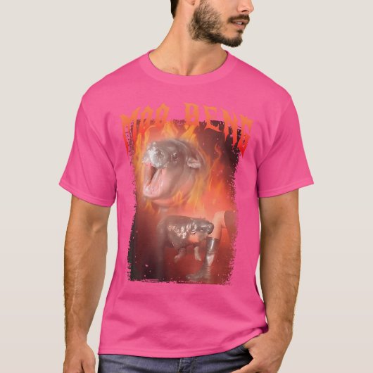 Grappige Moo Deng Baby Hippos Bootleg Rap Fire T-shirt (Voorkant)