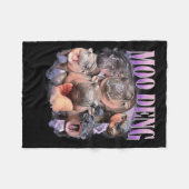 Grappige Moo-deng Baby Pygmy Hippo Schattigee dier Fleece Deken (Voorkant (Horizontaal))