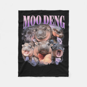 Grappige Moo-deng Baby Pygmy Hippo Schattigee dier Fleece Deken