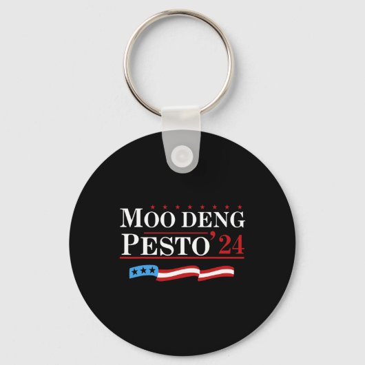Grappige Moo Deng Pesto 24 Penguin Ba Sleutelhanger (Voorkant)