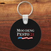 Grappige Moo Deng Pesto 24 Penguin Ba Sleutelhanger (Voorkant)
