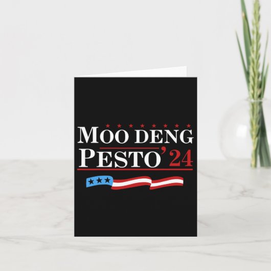 Grappige Moo Deng Pesto 24 Pinguïn Ba  Kaart (Voorkant)
