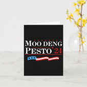 Grappige Moo Deng Pesto 24 Pinguïn Ba  Kaart (Gele Bloem)