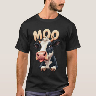 Grappige Moo Koe Cute Boerderij Dier Humor T-shirt